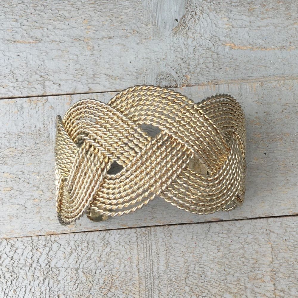 Elegant Gold Braided Bracelet